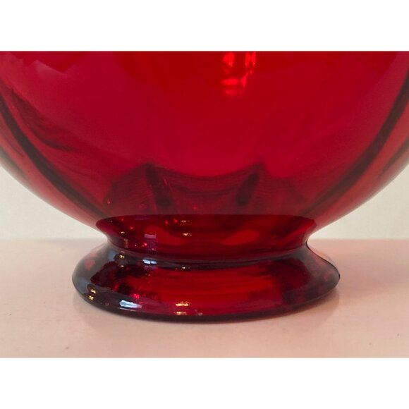 Tea Cup Handle Ruby Red Glass Footed Base Replacement Vintage Unmarked - Picture 11 of 11
